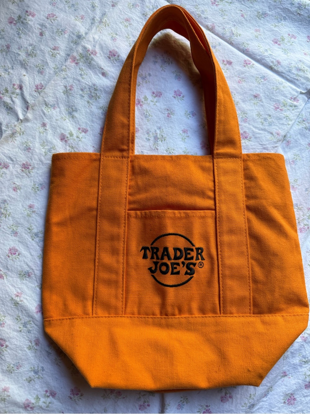 Trader Joe's Orange Canvas Tote Bag